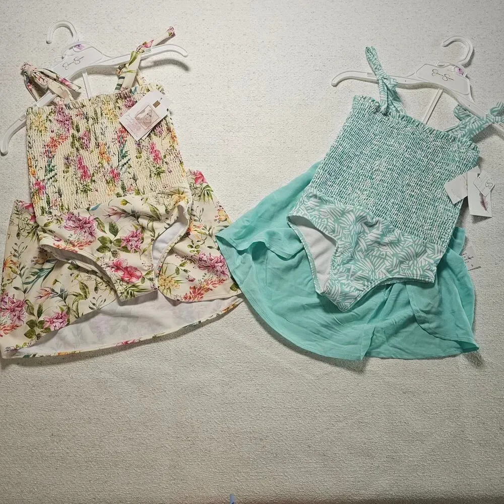 Jessica Simpson Girls Size 6 NWT 2 Swimsuit Cover Up Sets UPF 50 Beach Bundle